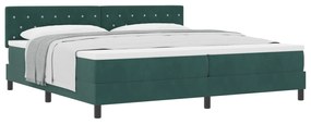 Cama Box Spring com Colchão verde escuro 200x200 cm de Veludo
