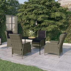 vidaXL 5 pcs conjunto de jantar para jardim castanho