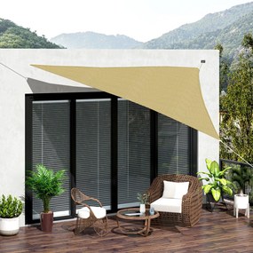 Outsunny Vela de Sombra Triangular 3x3x3 m Toldo Vela de HDPE com Prot