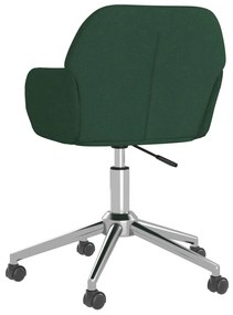 Cadeira de escritório giratória tecido verde escuro