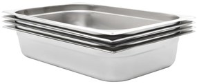 vidaXL Recipientes gastronorm 4 pcs GN 1/1 100 mm aço inoxidável