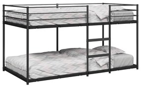 vidaXL Beliche sem colchão 90x200 cm aço preto
