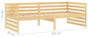 Sofá-cama com colchão 90x200 cm pinho maciço