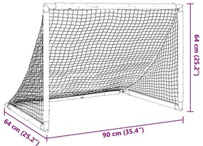 Baliza de futebol infantil dobrável 90x64x64 cm preto