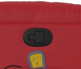 Poltrona de massagens reclinável couro artificial vermelho