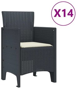 Conjunto de Jantar para Jardim 15 pcs Antracite Largo