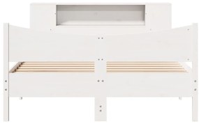 Cama sem colchão 160x200 cm madeira de pinho maciça branco
