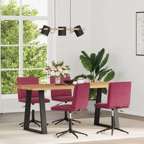 vidaXL Cadeiras de jantar 4 pcs veludo vermelho tinto