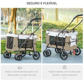 PawHut Carrinho para Animais de Estimação Carrinho para Cães Dobrável