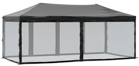 Tenda para festas dobrável com paredes laterais 3x6 m preto