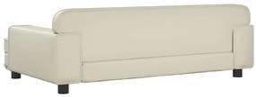 Cama para cães 90x53x30 cm couro artificial cor creme