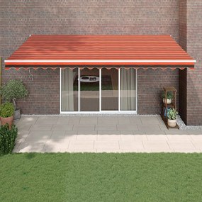 vidaXL Toldo retrátil automático 5x3 m laranja e castanho