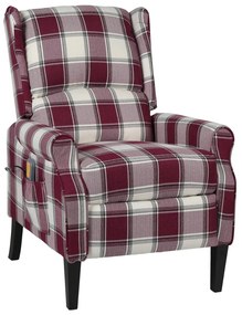 vidaXL Poltrona de massagens reclinável tecido vermelho