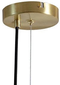 Candeeiro suspenso Art Déco dourado com vidro arco-íris 50cm 8-luzes - Uvas Art Deco