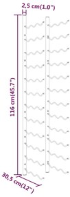 Garrafeira de parede para 36 garrafas ferro branco