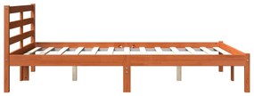 Estrutura de cama 120x190 cm madeira pinho maciça castanho cera