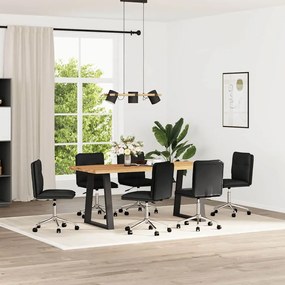 Cadeiras de jantar 6 pcs couro artificial preto