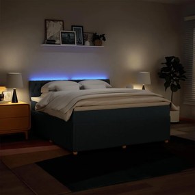 Cama com molas/colchão 180x200 cm tecido azul