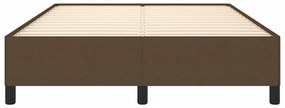 Estrutura de cama sem colchão 140x200 cm tecido castanho-escuro