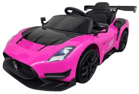 Carro elétrico para crianças Maserati GT2 12V 2.4G, Rodas Borracha, Assento imitação pele Rosa