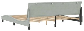 Estrutura de cama sem colchão 200x200 cm veludo cinzento-claro