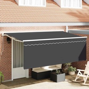 vidaXL Toldo com Cortina Antracite 350 x 200 x 120 cm Tecido, Metal
