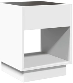 Mesa de cabeceira com luzes LED Infinity 40x40x50 cm branco