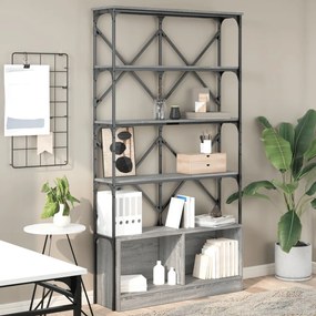 Estante 100x26x180 cm derivados de madeira e metal cinza sonoma