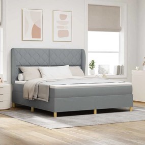Cama Box Spring com Colchão vidaXL Cinza Claro 180x200 cm Tecido