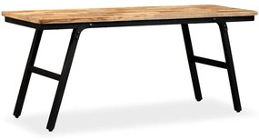vidaXL Banco em madeira de teca recuperada e aço 110x35x45 cm