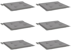 Almofadões p/ cadeiras jardim 6pcs 40x40x4 cm oxford cinza