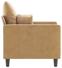 Poltrona 60 cm veludo castanho