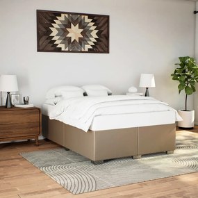 Estrutura de cama 140x190 cm couro artificial cappuccino