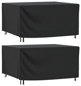 vidaXL Capas móveis de jardim 2pcs 180x140x90cm impermeável 420D preto