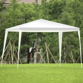 Tenda para exteriores de 3 x 3 m com cobertura, pernas, estacas e cordas para fixação na parte traseira. Jardim, praia. Branca.