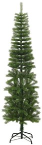 Árvore de Natal artificial fina com suporte PE 180 cm