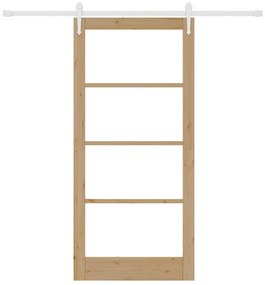 Porta Deslizante com Conjunto de Ferragens 93x202 cm Madeira de Pinho