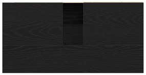 Armário de Pia vidaXL Preto Carvalho 65x33x60 cm em Madeira de Engenha