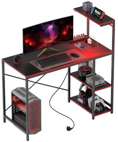 Secretária Gaming com Luzes LED 100x50 cm Secretária Gaming de Fibra d
