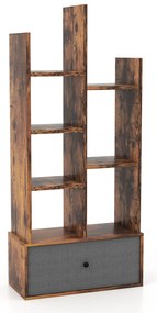 Estante aberta de 7 níveis com gaveta - branca