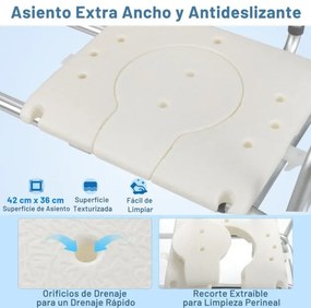 Banco de transferência para banheira ajustável em altura com assento, encosto, apoios para os braços e cinto de segurança
