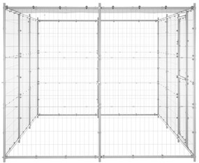 Canil de exterior com telhado 7,26 m² aço galvanizado