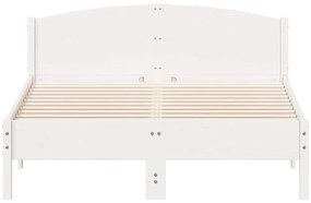 Cama sem colchão 120x190 cm madeira de pinho maciça branco