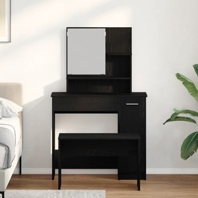 Conjunto de Toucador vidaXL Carvalho Preto Madeira Engenheirada