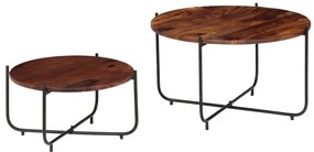 Conj. mesas de centro 2 pcs madeira de acácia maciça 60x35 cm