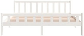 Estrutura de cama 160x200 cm madeira maciça branco