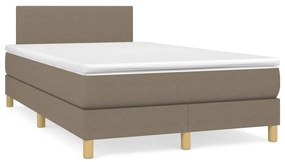 Cama box spring colchão/LED 120x190cm tecido cinza-acastanhado