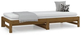 Estrutura sofá-cama de puxar 2x(90x200) cm pinho castanho-mel