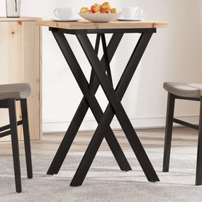 vidaXL Mesa de jantar estrutura em X 50x50x75,5 cm pinho/aço