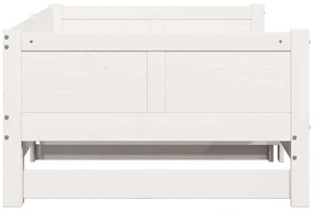 Cama de Dia com Extensão Branca 90x200 cm de Madeira de Pinho